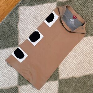 STAUD Pencil Skirt with Black and White Graphic Squares